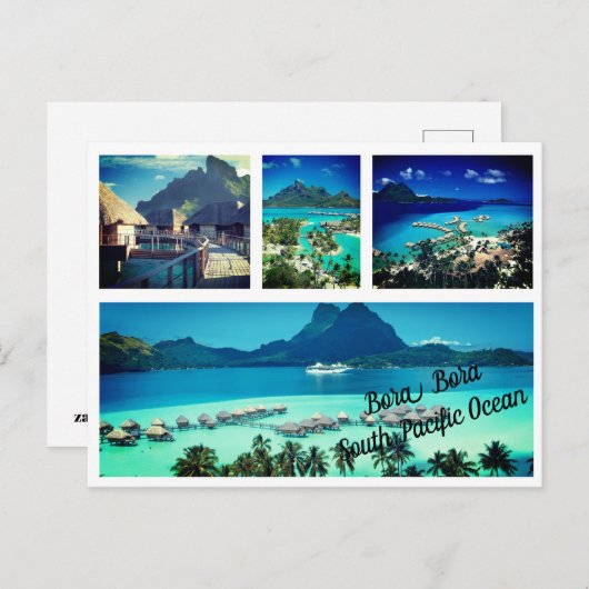 Cartes postales - Bora Bora Océan Pacifique Sud (Devant / Derrière)