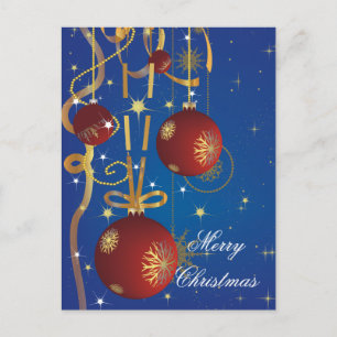 Cartes Postales Boules Et Rubans De Noël
