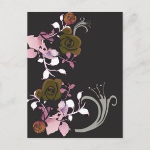 Cartes postales Brown et roses