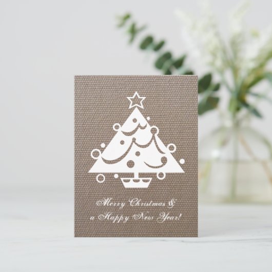 Cartes postales Burlap Christmas tree (Debout devant)