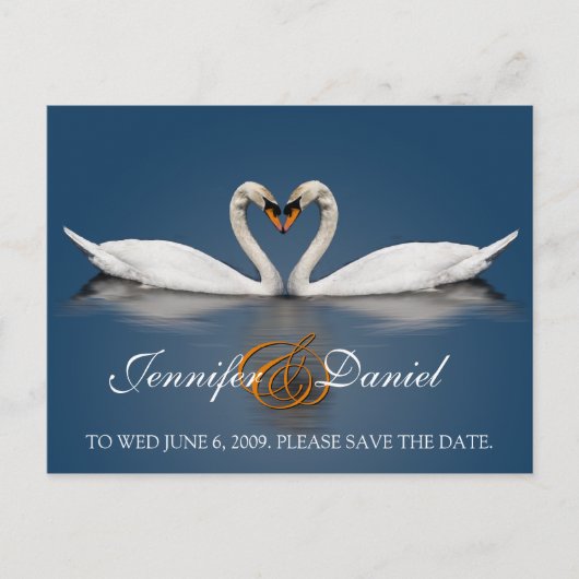 Cartes postales Cadeaux Amour Cygnes (Devant)