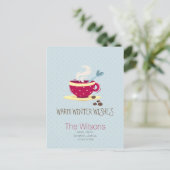 Cartes postales Café chaud Meilleurs vœux d'hiver (Debout devant)