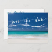 Cartes postales Calligraphy Beach Save The Date (Devant / Derrière)