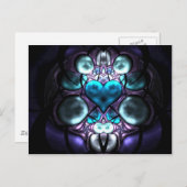 Cartes postales cardiaques fractales enchantées (Devant / Derrière)