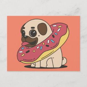 CARTES POSTALES carlin DOG DONUT