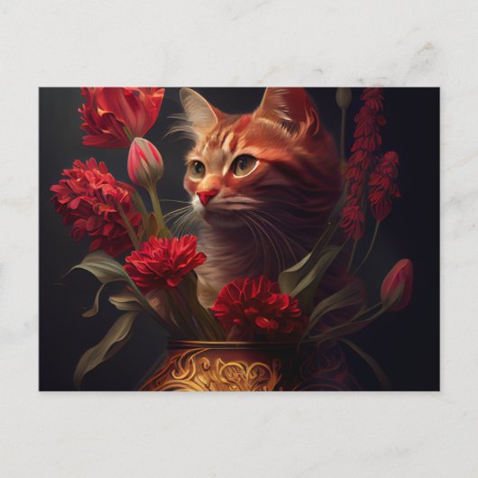 Cartes Postales Cat Fleur (Devant)