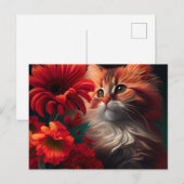 Cartes Postales Cat Fleur (Devant / Derrière)