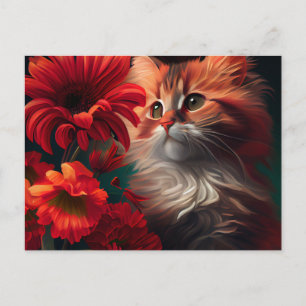 Cartes Postales Cat Fleur