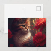 Cartes Postales Cat Fleur (Devant / Derrière)