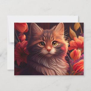 Cartes Postales Cat Fleur