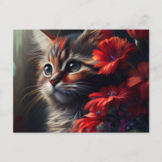 Cartes Postales Cat Fleur (Devant)