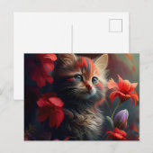 Cartes Postales Cat Fleur (Devant / Derrière)