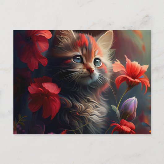 Cartes Postales Cat Fleur (Devant)