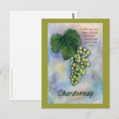 Cartes postales Chardonnay Wine Raisins & Descript (Devant / Derrière)