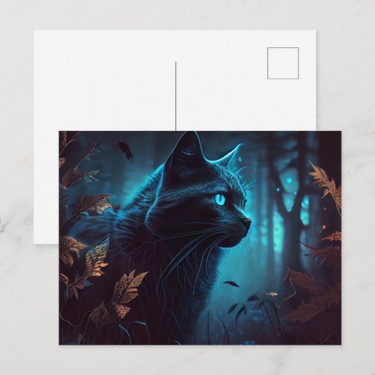 Cartes Postales Chat Bleu (Devant / Derrière)