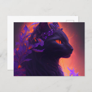 Cartes Postales Chat Mauve