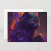 Cartes Postales Chat Mauve (Devant / Derrière)