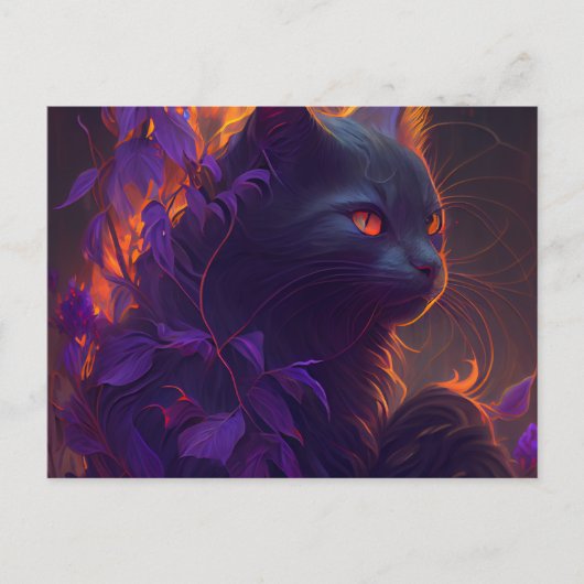 Cartes Postales Chat Mauve (Devant)