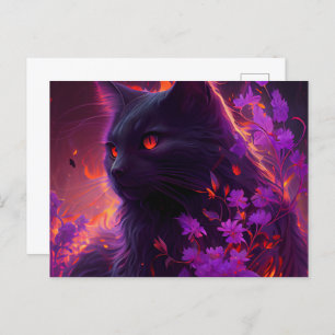 Cartes Postales Chat Mauve