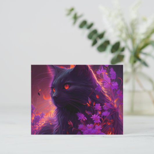 Cartes Postales Chat Mauve (Debout devant)