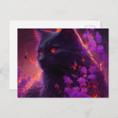 Cartes Postales Chat Mauve (Devant / Derrière)