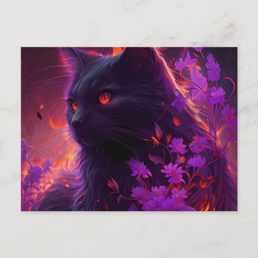Cartes Postales Chat Mauve (Devant)