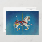 Cartes postales - Cheval de carrousel rouge, blanc (Devant / Derrière)