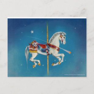 Cartes postales - Cheval de Carrousel Rouge, Blanc