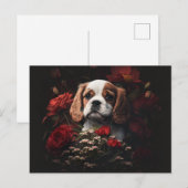 Cartes Postales chien Fleur (Devant / Derrière)