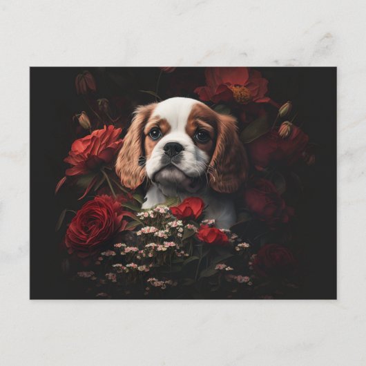 Cartes Postales chien Fleur (Devant)