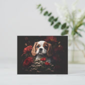 Cartes Postales chien Fleur (Debout devant)