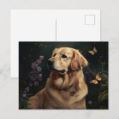 Cartes Postales chien Fleur (Devant / Derrière)