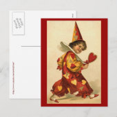 Cartes postales - Coeurs clowns de Valentine arleq (Devant / Derrière)