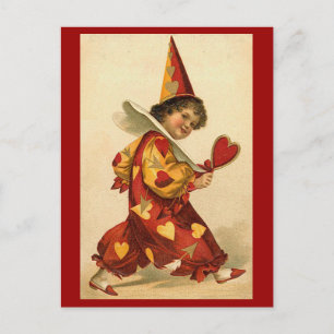 Cartes postales - Coeurs clowns de Valentine arleq