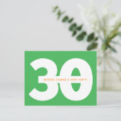 Cartes postales commémoratives de 30 ans en vert (Debout devant)