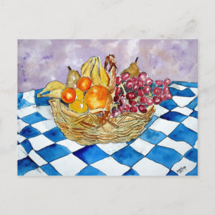cartes postales corbeille de fruits vie morte art