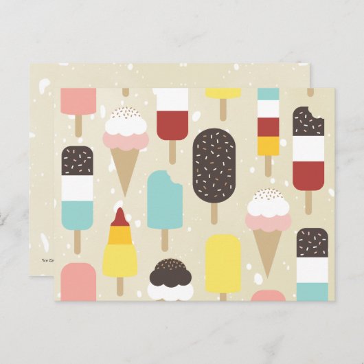 Cartes postales Crème glacée & Traitements congelé (Devant / Derrière)
