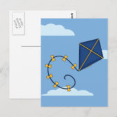 Cartes postales Cute Blue Kite (Devant / Derrière)