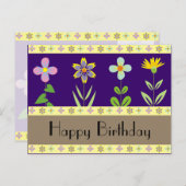 Cartes postales d'anniversaire du jardin de printe (Devant / Derrière)