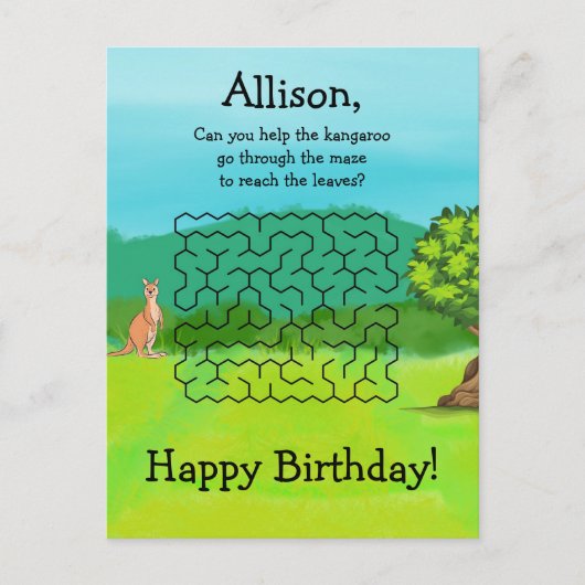 Cartes postales d'anniversaire Kangaroo et Maze Fe (Devant)