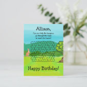 Cartes postales d'anniversaire Kangourou et feuill (Debout devant)