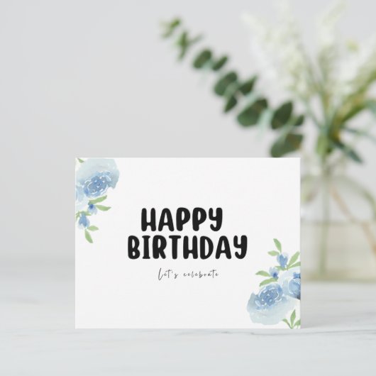 Cartes postales d'anniversaire minimalistes noir e (Debout devant)