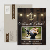 Cartes postales d'annonce de mariage à l'ancre nau (Devant / Derrière)