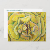 Cartes postales d'art rose jaune (Devant / Derrière)