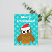 Cartes postales de bande dessinée de hibou de Noël (Debout devant)