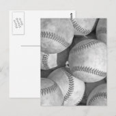 Cartes postales de baseball noir et blanc (Devant / Derrière)