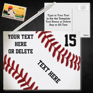 Cartes postales de baseball personnalisées avec 4