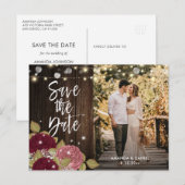 Cartes postales de burgundy blush save the date av (Devant / Derrière)