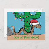 Cartes postales de cactus de Noël de serpent à (Devant / Derrière)