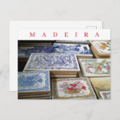Cartes postales de carreaux de souvenir de Madère (Devant / Derrière)